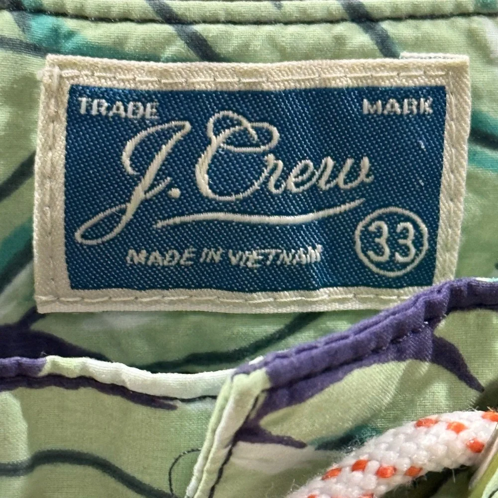 J.Crew Swim Trunks Mens Size 33 Floral Cargo 9”Board Shorts